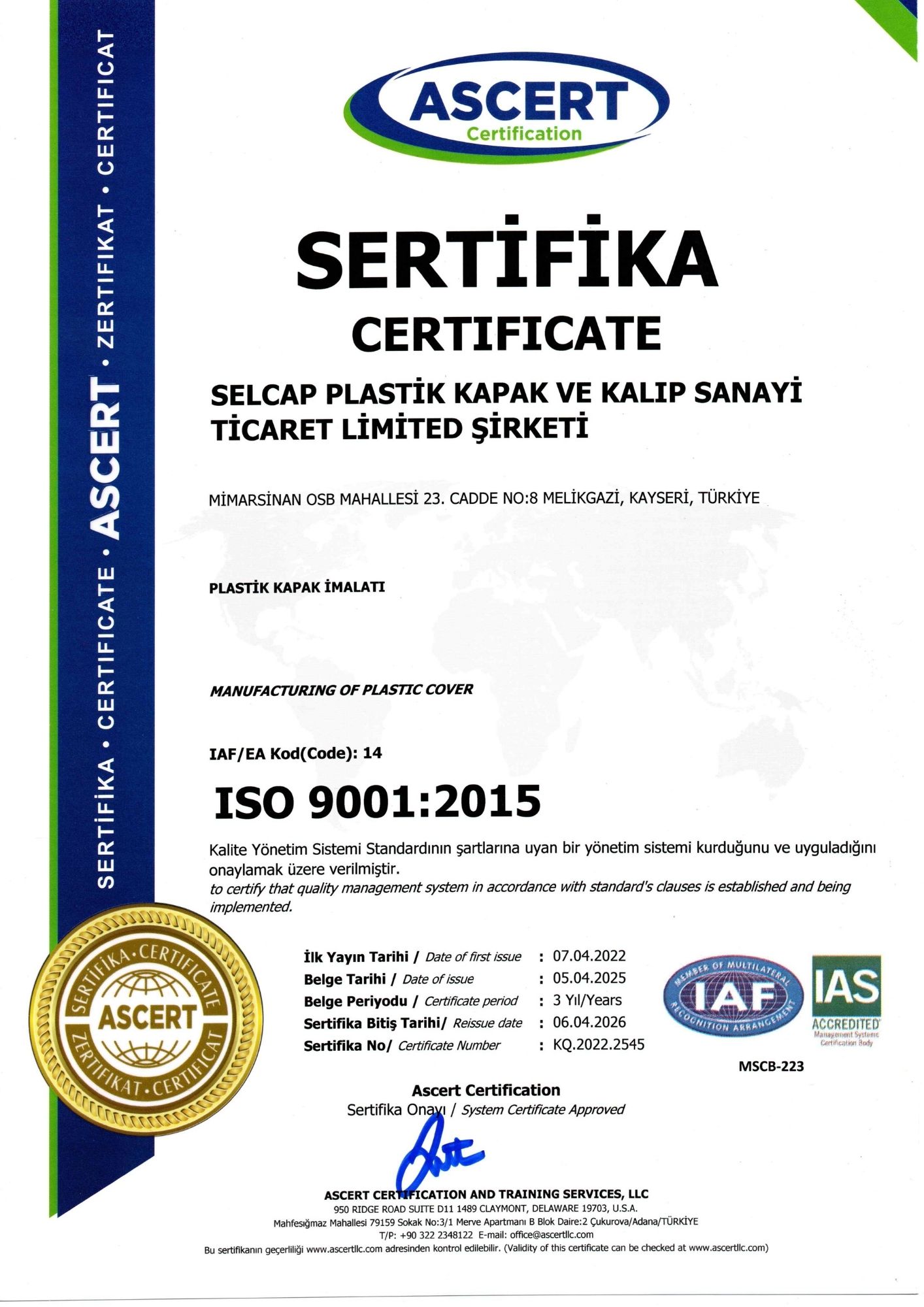 Certificate 1